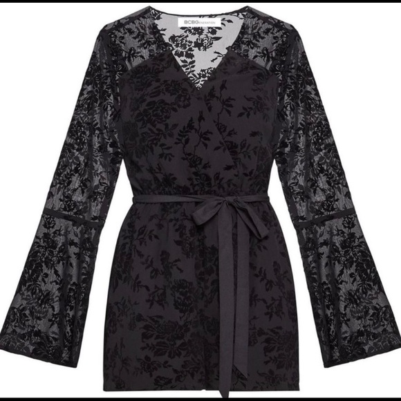 BCBG Flocked Chiffon Romper - Picture 1 of 6